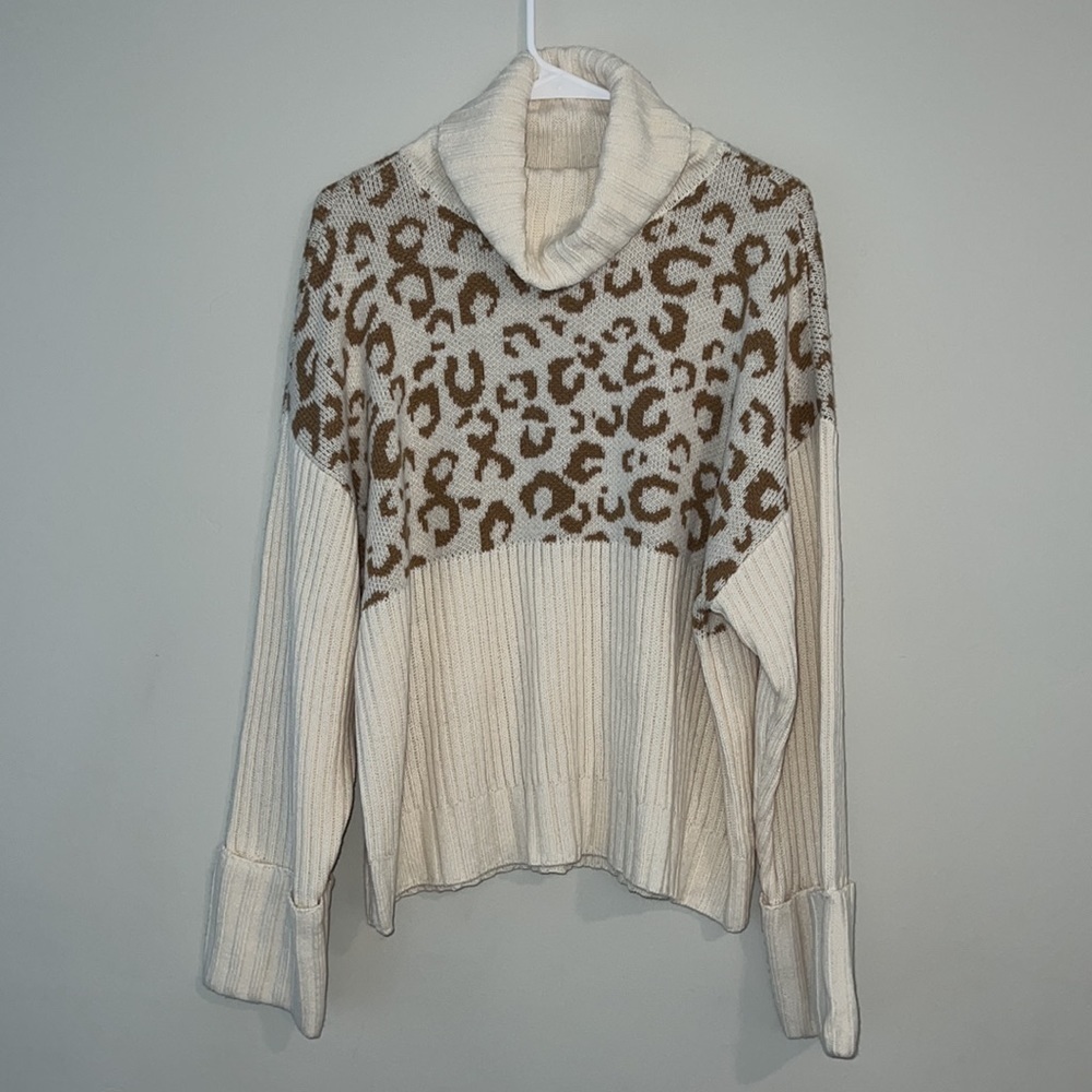 Nine West Leopard Print Turtleneck Sweater - Picture 4 of 9